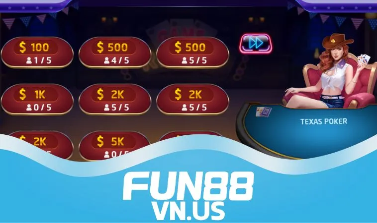 Poker Texas FUN88 có ưu điểm gì